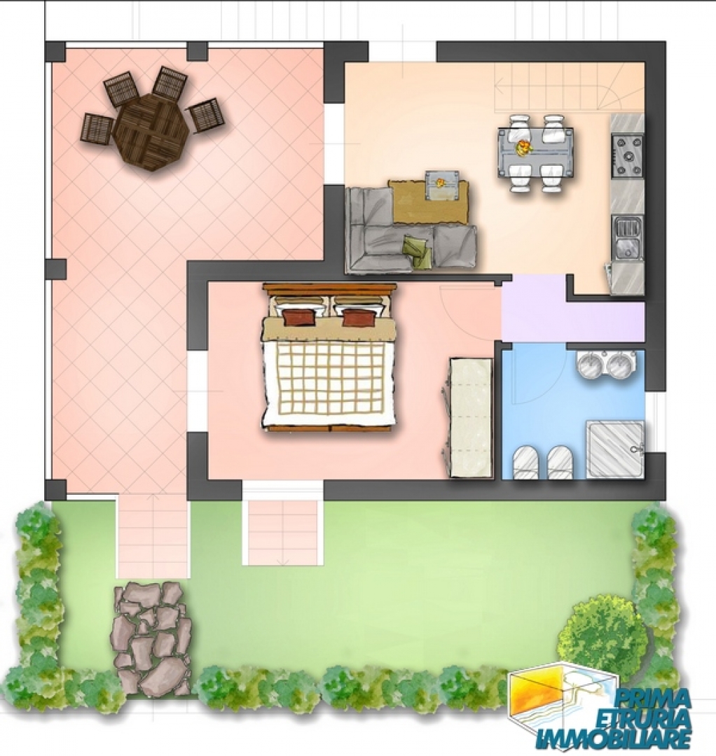 APPARTAMENTO DI PROSSIMA REALIZZAZIONE CON INGRESSO INDIPENDENTE E GIARDINO - ZONA ROSMARINA -