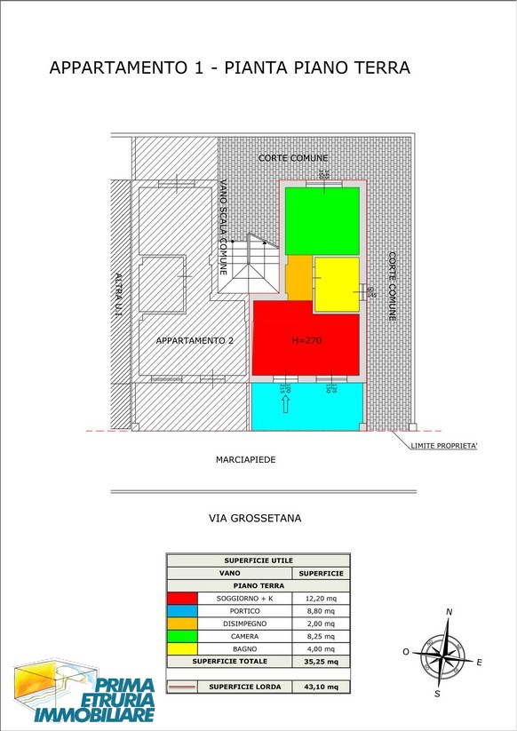 Monolocale con ingresso indipendente e portico affacciato sul porto – ZONA CENTRO -